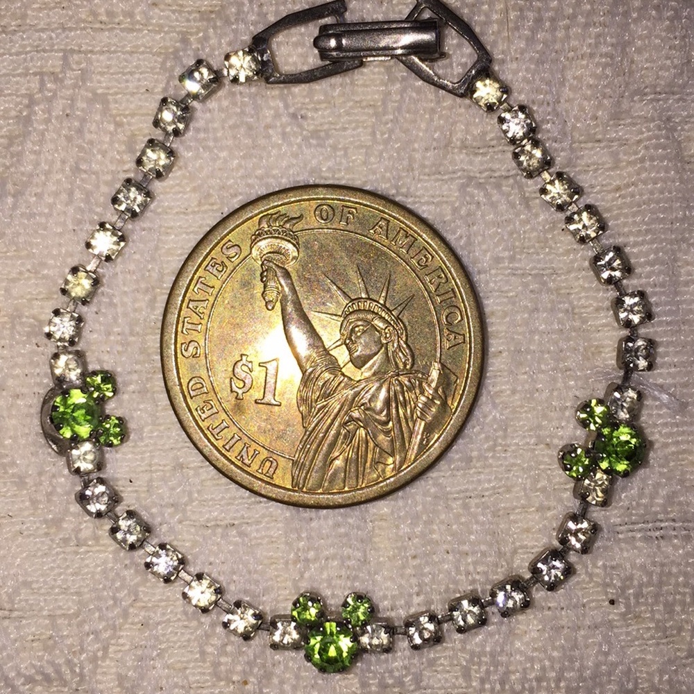 Disney diamond peridot costume tennis bracelet